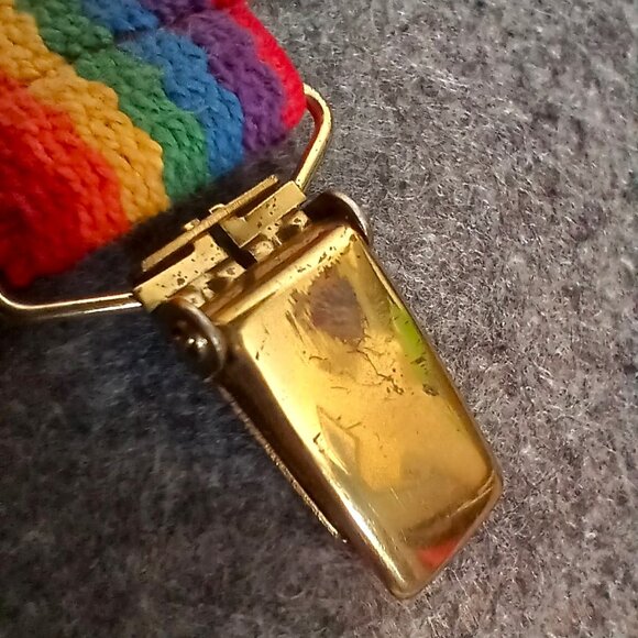 RARE! True Vintage LEVIS Levi's Saddleman logo rainbow suspenders /braces PRIDE - Picture 5 of 9
